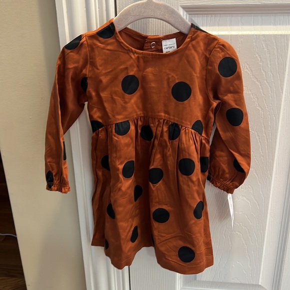 18month 2 brown dress  with black polka dots with a grey vest - new with tags - - Picture 5 of 9